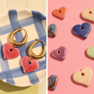 Inspirationsets Romantischer Schmuck mit Herzperlen aus griechischer DQ-Keramik