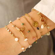 Inspirationsets Boho-Ketten mit Jasseron aus Edelstahl mit Steinen kreieren