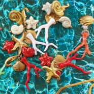 Inspirationsets Sommer, Sonne, Strand; Schmuck mit Acrylperlen im Korallendesign