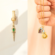 Inspirationsets Design trifft Fantasie: Schmuckkreationen mit Messing-Anhaengern und Medaillons