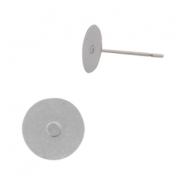 Stainless Steel - Rostfrei Stahl Ohrringe/Ohrstecker f&uuml;r 7mm Cabochon und SS34 flatback Silber 