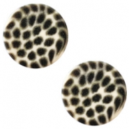 12 mm flach Polaris Elements Cabochon Leopard Silk beige