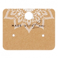 Karten f&uuml;r Schmuck "made with love" Mandala Brown