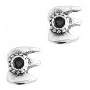 Perlen Metall TQ mit doppel Fassung 4mm Antique silber