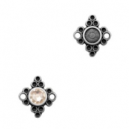 Anh&auml;nger Metall TQ Fassung/Zwischenst&uuml;ck Rautenform Antique silber