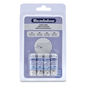 Quetschperlen rohrform Pack Beadalon (0.8mm, 1.3mm, 1.5mm, 1.8mm) Silber