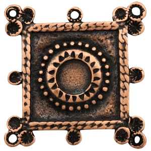 Anh&auml;nger Metall TQ viereckig mit Fassung f&uuml;r Swarovski PP32 Kupfer (nickelfrei)