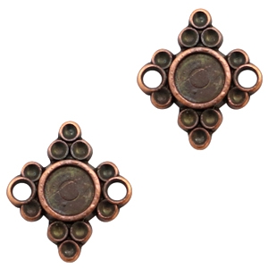 Anh&auml;nger Metall TQ Fassung/Zwischenst&uuml;ck Rautenform Kupfer (nickelfrei)