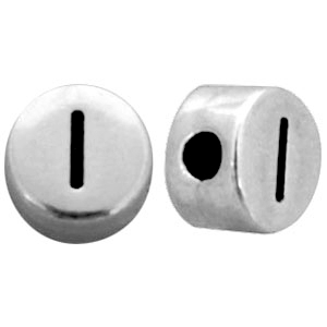 Perlen Metall Look Buchstaben I Antik silber