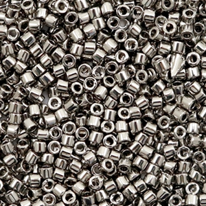 Miyuki Perlen 11/0 delica's Plated nickel grey DB-21