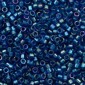 Miyuki Perlen 11/0 delica's Emerald lined cobalt AB