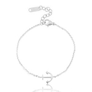 Stainless Steel - Rostfrei Stahl Armb&auml;nder Anker Silber