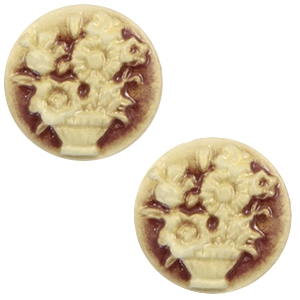 Cabochons Basic Camee 20mm Blumenstrauss Brown-antique gold