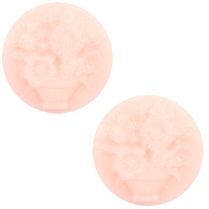 Cabochons Basic Camee 20mm Blumenstrauss Light pink-off white