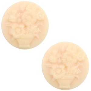 Cabochons Basic Camee 20mm Blumenstrauss Light peach-beige