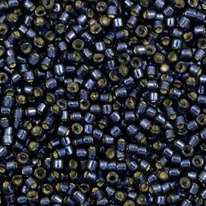Miyuki Perlen 11/0 delica's Duracoat silverlined dyed montana DB-2192