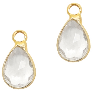 Anh&auml;nger aus Kristallglas tropfenform Crystal-gold