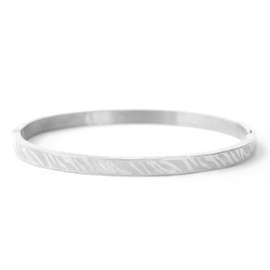 Stainless Steel - Rostfrei Stahl Armb&auml;nder Zebra Print Silber
