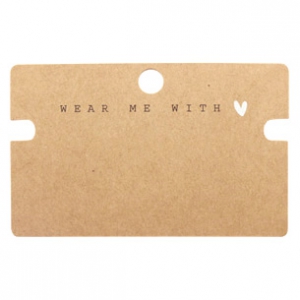 Karten f&uuml;r Schmuck "Wear me With &hearts;" Brown