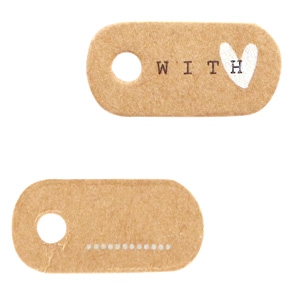 Karten f&uuml;r Schmuck "With &hearts;" Brown