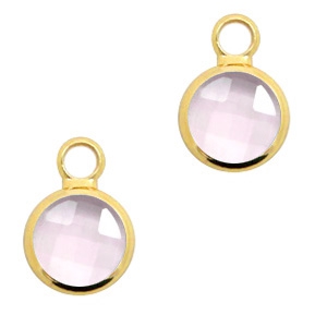 Anh&auml;nger aus Kristallglas 8mm Pink crystal-gold