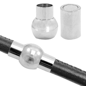 Zubeh&ouml;r aus Stainless Steel - Rostfreiem Stahl Magnetverschluss &Oslash;6mm Antik silber