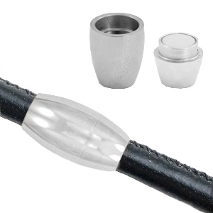 Zubeh&ouml;r aus Stainless Steel - Rostfreiem Stahl Magnetverschluss &Oslash;6mm Antik silber