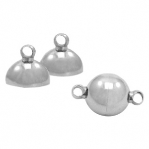 Zubeh&ouml;r aus Stainless Steel - Rostfreiem Stahl Magnetverschluss Ball 10mm Antik silber