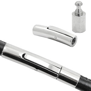 Zubeh&ouml;r aus Stainless Steel - Rostfreiem Stahl Klickverschluss &Oslash;4mm Antik silber