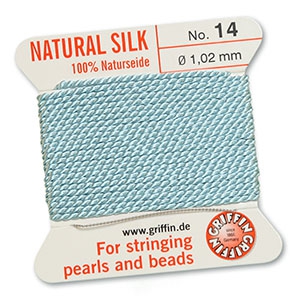 Griffin bead cord natural silk &Oslash;1.02mm Turquoise