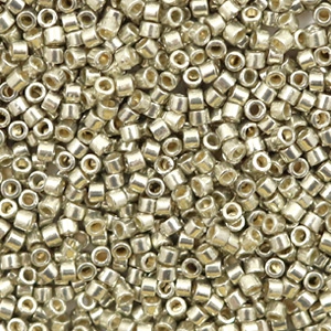 Miyuki Perlen 11/0 delica's Duracoat galvanized dark light pewter silver DB-1851