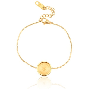 Armband Polaris Steel f&uuml;r 12mm Cabochon Gold