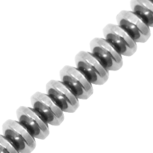 Perlen aus H&auml;matit Disc Silver grey