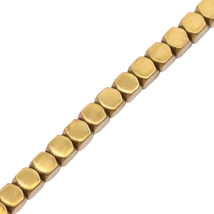 Perlen aus H&auml;matit Quadrat Gold