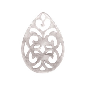 Anh&auml;nger Resin Tropfen Barock 38x27mm Sand grey