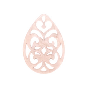 Anh&auml;nger Resin Tropfen Barock 38x27mm Delicacy rose