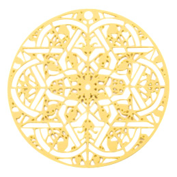 Anh&auml;nger Bohemian rund Mandala Gold (Nickelfrei)