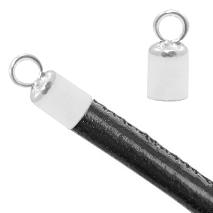 Zubeh&ouml;r 925 Silber Endkappen 2mm Silber