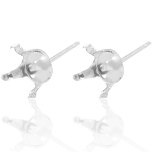 Zubeh&ouml;r 925 Silber Ohrstecker mit  Fassung f&uuml;r Swarovski SS29 (6mm) Silber
