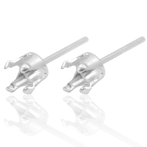 Zubeh&ouml;r 925 Silber Ohrstecker mit  Fassung f&uuml;r Swarovski PP32 (4mm) Silber