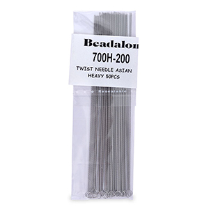 Twisted Needle Asian Heavy 50pcs Beadalon Silber