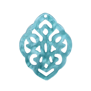 Anh&auml;nger aus Resin Rhombus Barock Blue atoll