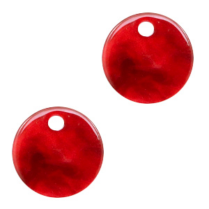 Anh&auml;nger aus Resin rund 12mm Cherry red