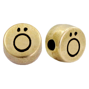 Perle Buchstabe Metall DQ &Ouml; Antik bronze (Nickelfrei)