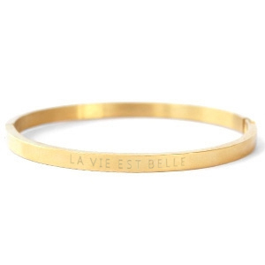 Stainless Steel - Rostfrei Stahl Armb&auml;nder "LA VIE EST BELLE" Gold