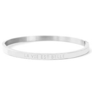 Stainless Steel - Rostfrei Stahl Armb&auml;nder "LA VIE EST BELLE" Silber