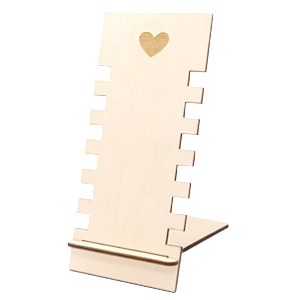 Schmuck Display Bambus "Heart" Natural (nat&uuml;rliche Farbe Bambus)