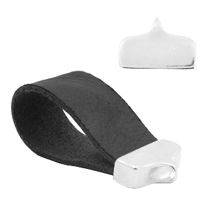 Endkappen Metall DQ &Oslash;20x5mm mit &Ouml;se Antik silber (Nickelfrei)