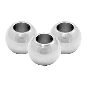 Perlen aus Stainless Steel - Rostfreiem Stahl 6mm Silber