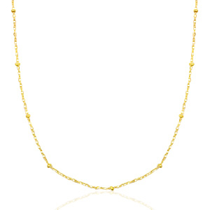 Stainless Steel - Rostfrei Stahl Kette Ball Mix&Match Gold